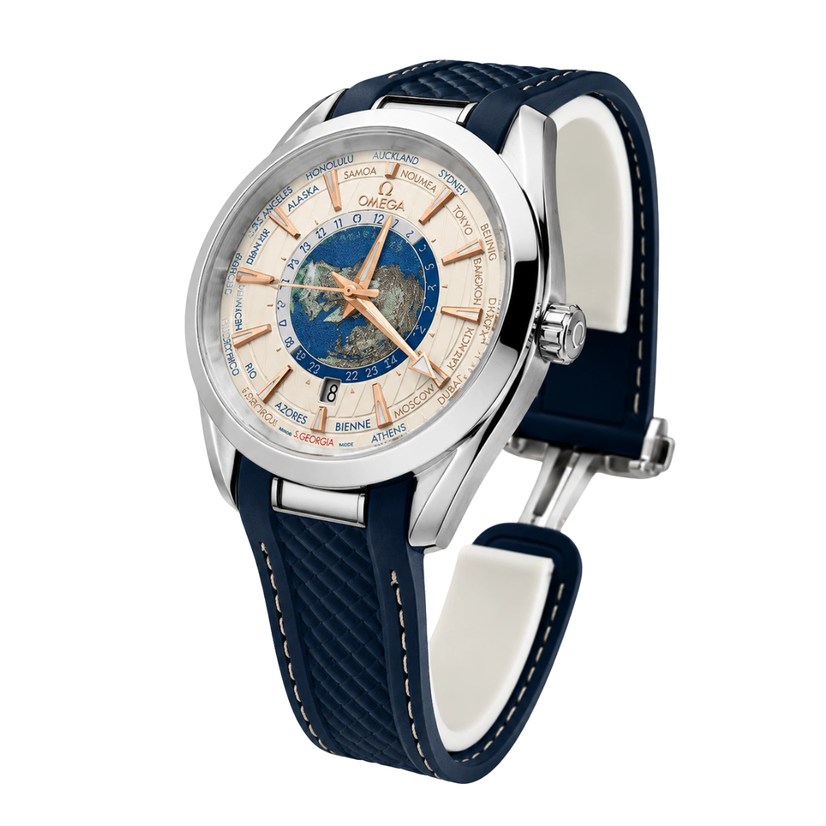 خرید ساعت مچی مردانه طرح امگا Seamaster Aqua Terra Worldtimer