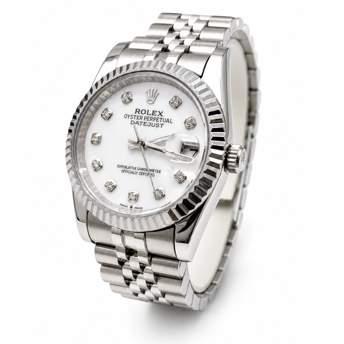 عکس ساعت رولکس Rolex دیت جاست سیلور های کپی A+++ مردانه با بند فول استیل